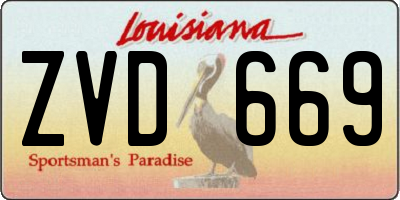 LA license plate ZVD669