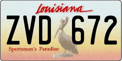 LA license plate ZVD672