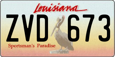 LA license plate ZVD673