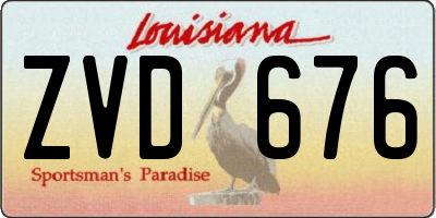 LA license plate ZVD676