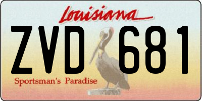 LA license plate ZVD681