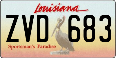 LA license plate ZVD683