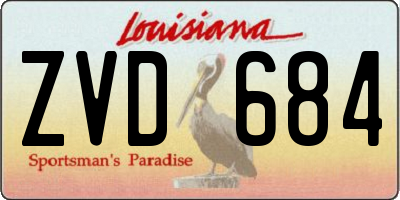 LA license plate ZVD684