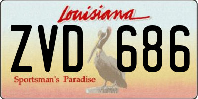 LA license plate ZVD686