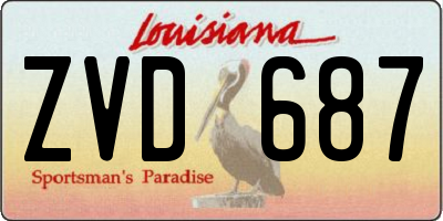 LA license plate ZVD687