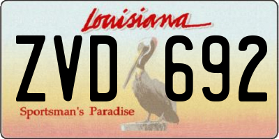 LA license plate ZVD692