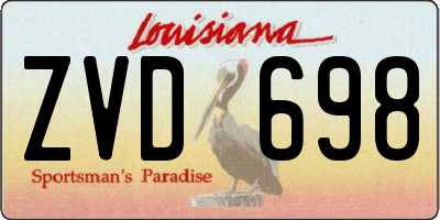 LA license plate ZVD698