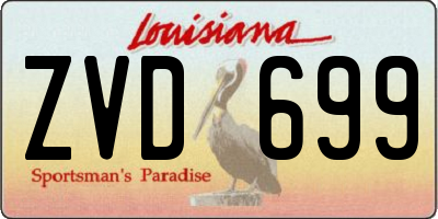 LA license plate ZVD699