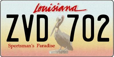 LA license plate ZVD702