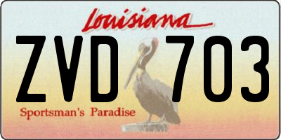 LA license plate ZVD703