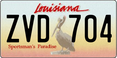 LA license plate ZVD704