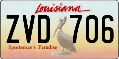 LA license plate ZVD706