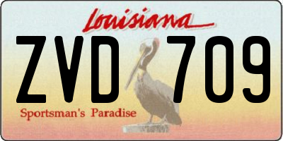 LA license plate ZVD709