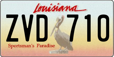 LA license plate ZVD710