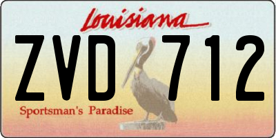 LA license plate ZVD712