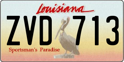 LA license plate ZVD713