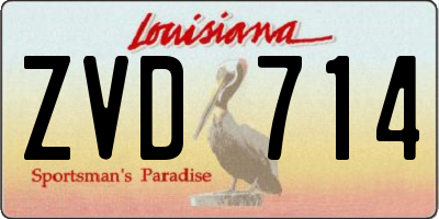 LA license plate ZVD714