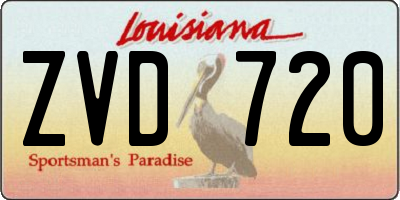 LA license plate ZVD720