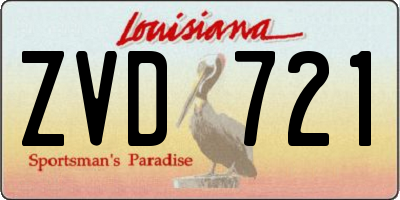 LA license plate ZVD721