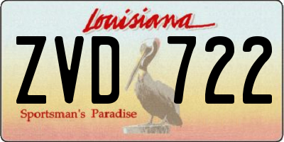 LA license plate ZVD722