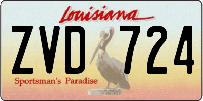 LA license plate ZVD724