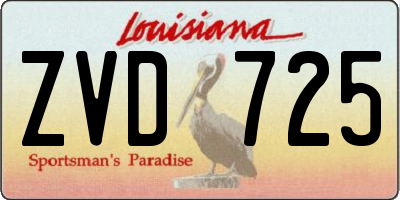 LA license plate ZVD725