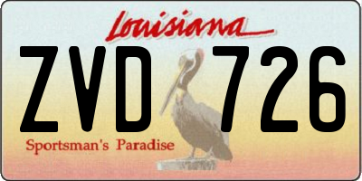 LA license plate ZVD726