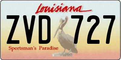 LA license plate ZVD727