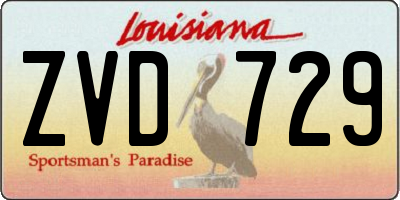 LA license plate ZVD729