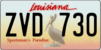 LA license plate ZVD730