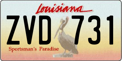 LA license plate ZVD731