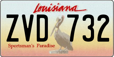 LA license plate ZVD732