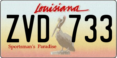 LA license plate ZVD733