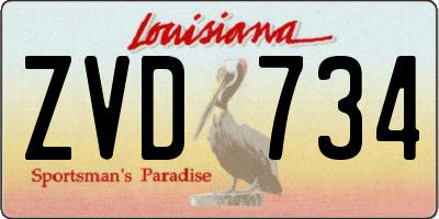 LA license plate ZVD734