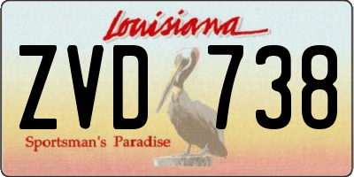 LA license plate ZVD738