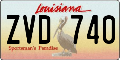 LA license plate ZVD740