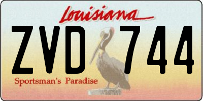 LA license plate ZVD744