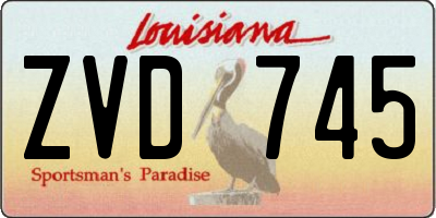 LA license plate ZVD745