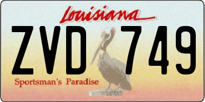 LA license plate ZVD749
