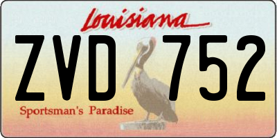 LA license plate ZVD752