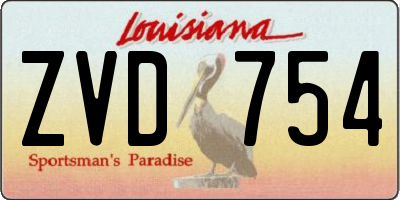 LA license plate ZVD754