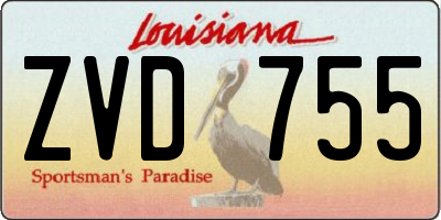 LA license plate ZVD755