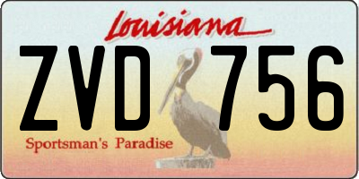 LA license plate ZVD756