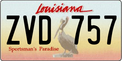 LA license plate ZVD757