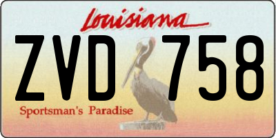 LA license plate ZVD758