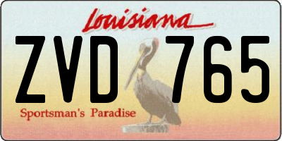 LA license plate ZVD765