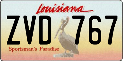 LA license plate ZVD767