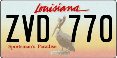 LA license plate ZVD770