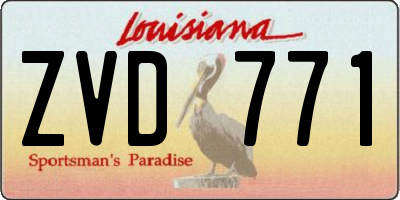 LA license plate ZVD771