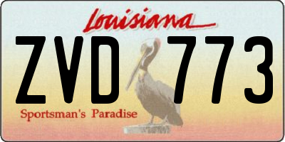 LA license plate ZVD773